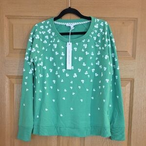 Jane‎ and Delancey Green Floral Sweatshirt